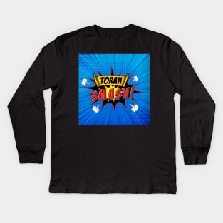 Torah Smash! The Logo for Nerdy Jews Kids Long Sleeve T-Shirt